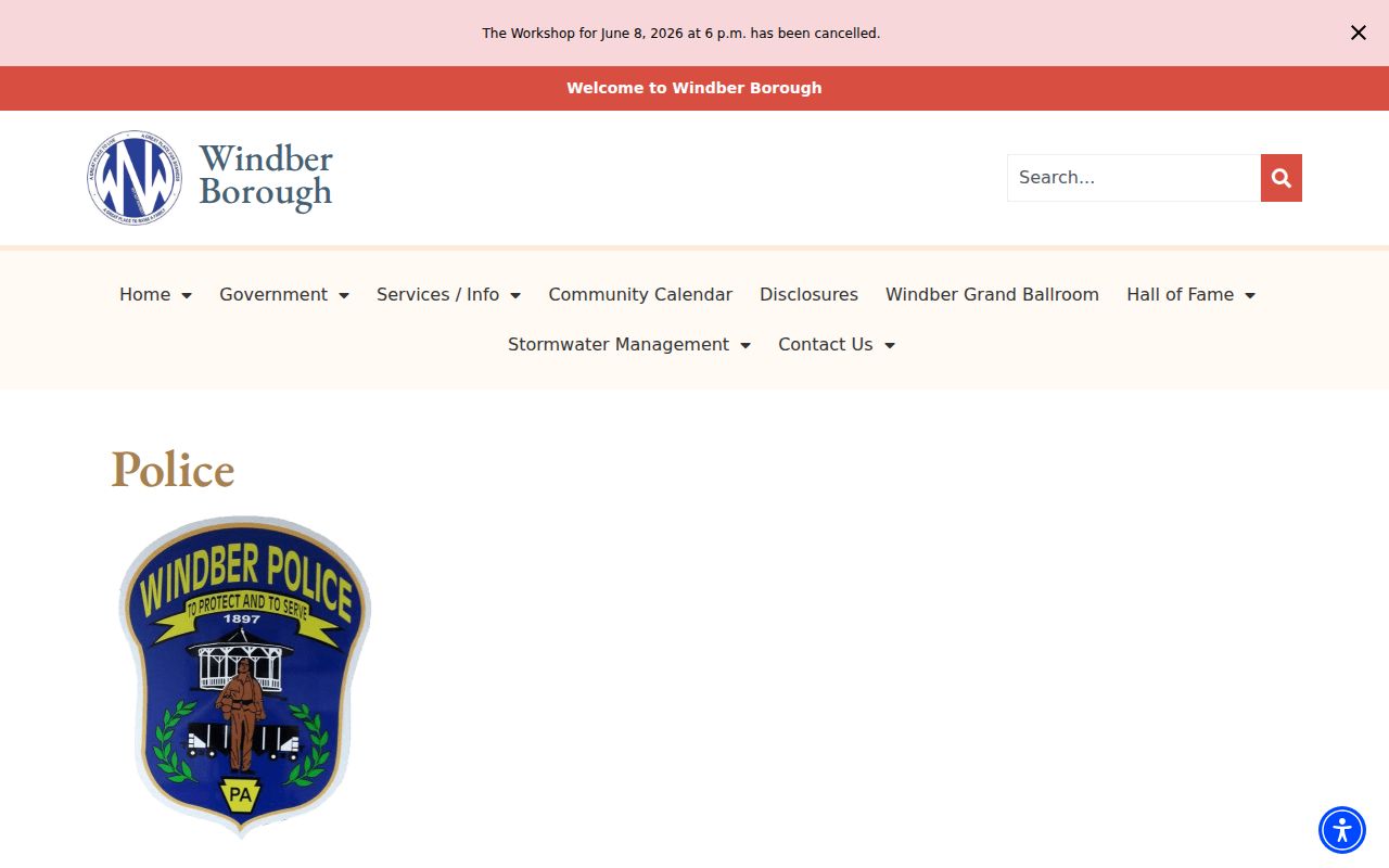 Windber criminal records and police department service information